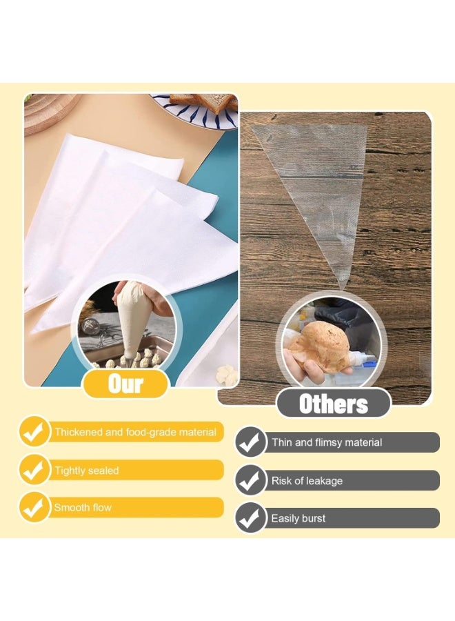 DUNISO Piping Bags and Tips Set, 100Pcs Pastry Bags Disposable for Cakes Decorating Tools Supplies with 1 Couplers, 6 Frosting Tips,Suitable for Cake, Cream Frosting and Cookie Decoration Supplies - Image 5